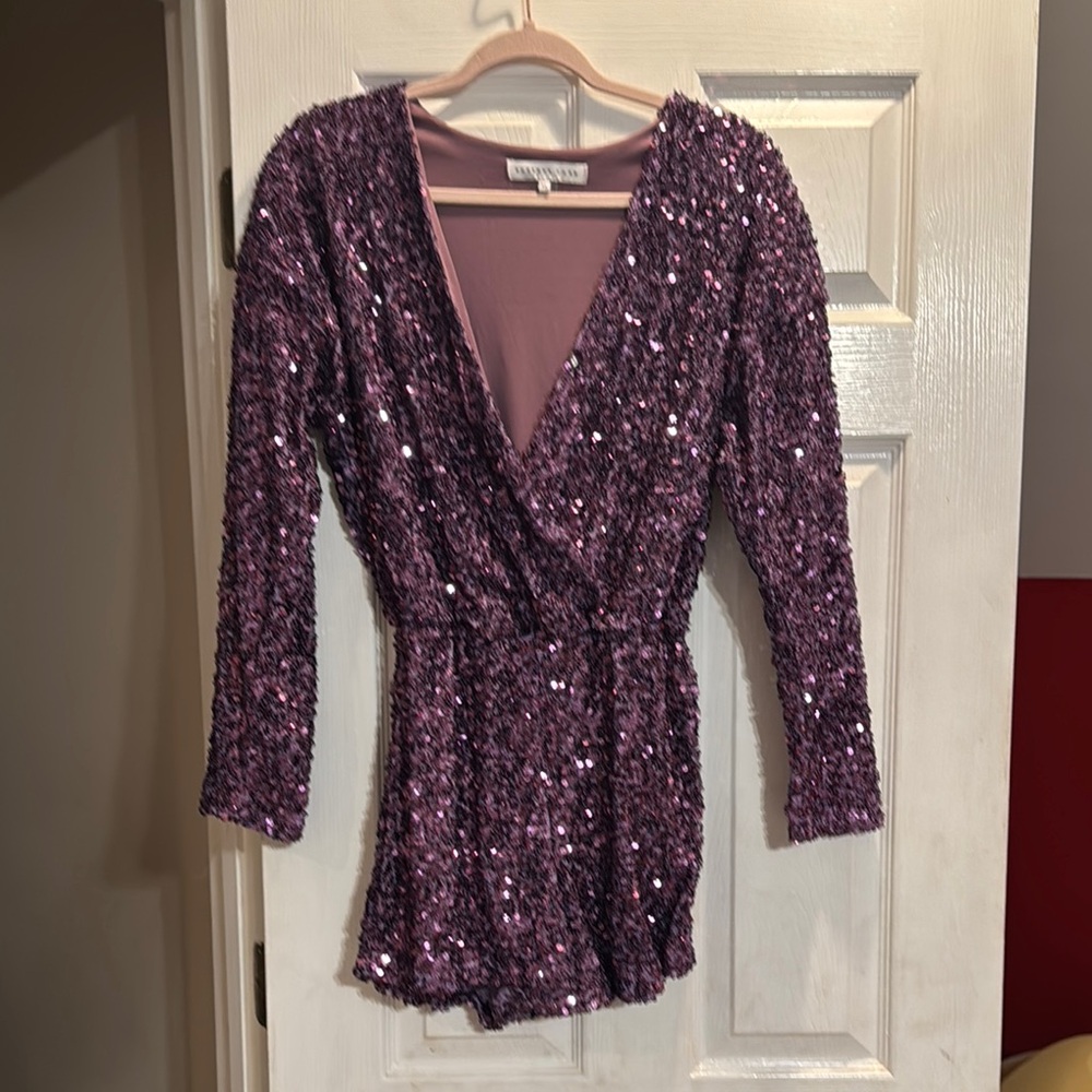 Endless Rose Purple Sequin Romper